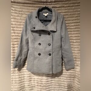 H&M Light Gray Double-Breasted Peacoat